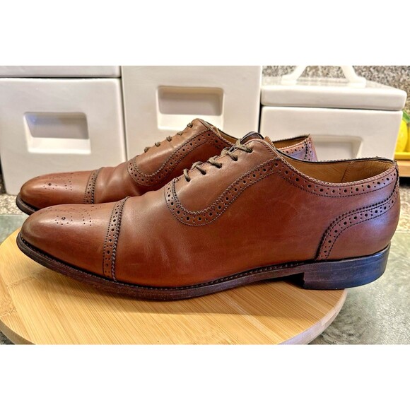 Charles Tyrwhitt Men\'s 13F UK/ 14 US Oxford Dress Shoes Brougue Cap Toe Brown main image 7